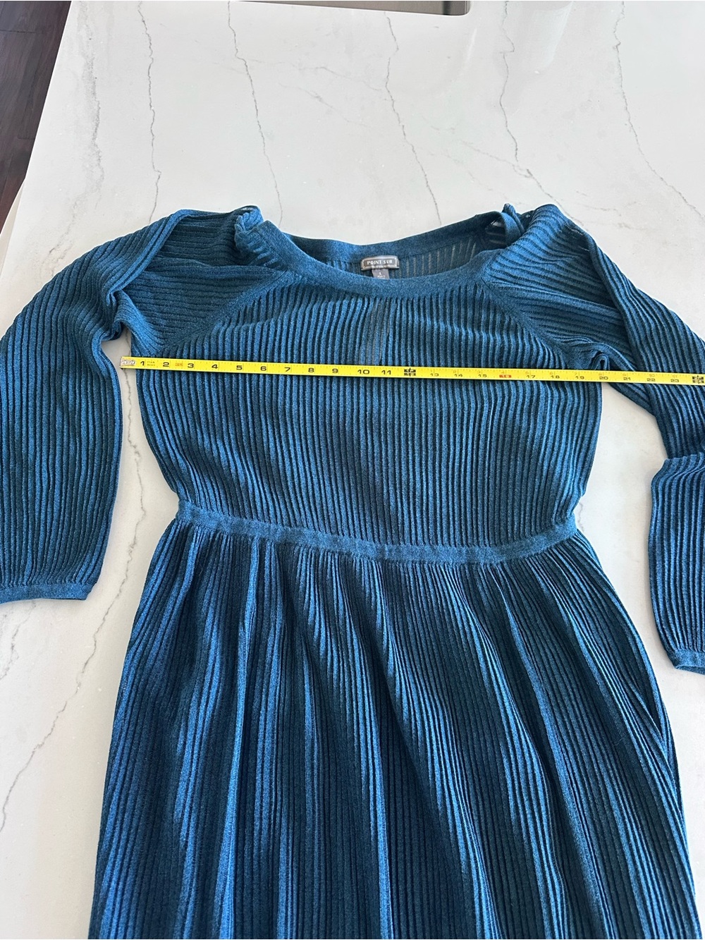 J. Crew x Point Sur Sweater Dress Cotton Ribbed Maxi Holiday Party Teal  XL - Picture 10 of 16